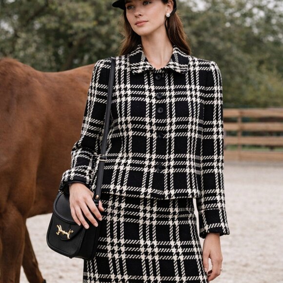 Liz Claiborne Dresses & Skirts - Timeless 90s Vintage Villager Plaid Jacket & Skirt Set from Mom’s Closet